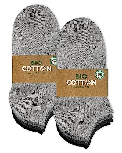 mehrstrumpf 8/12 Paar Kinder 100% Bio-Anbau Sneaker Socken ohne Naht Hautfreundliche Baumwolle (Modell: Biolivia)