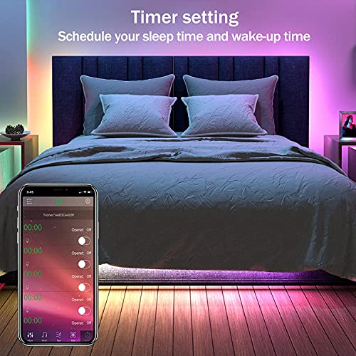 Zozoo Led Lights For Bedroom, Bluetooth App Control Music Sync Color Changing Led Light Strips Led Strip Lights With Power Adapter Remote For Room Home Decoration #TOP3