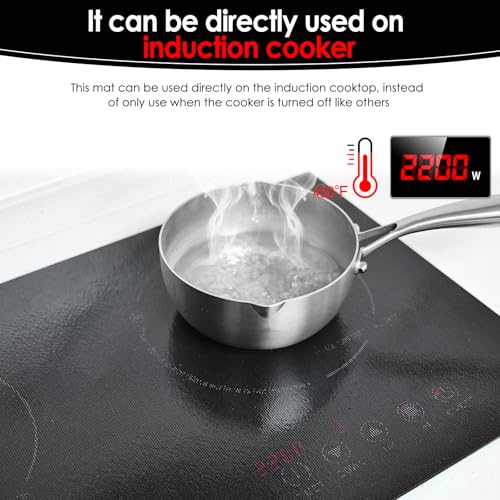 KitchenRaku Large Induction Hob Protector Mat, Translucent Induction Hob Cover (Magnetic) Cooktop Scratch Protector for Induction Stove, Multifunctional Heat Resistant Silicone Mat (54x90cm) - Image 3