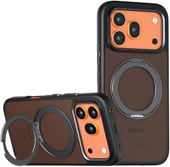 Compatible with Honor 600 Case Cover,Compatible with Honor 600 Pro 5G VKP-NX9 / VKJ-NX9 Built-in 360Rotating Magnetic Mount Matte Translucent Phone Protective Case Black