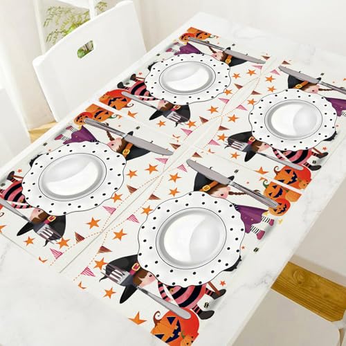 Sets de table Halloween mignonne sorcière décoration de tables de fêtes - 6