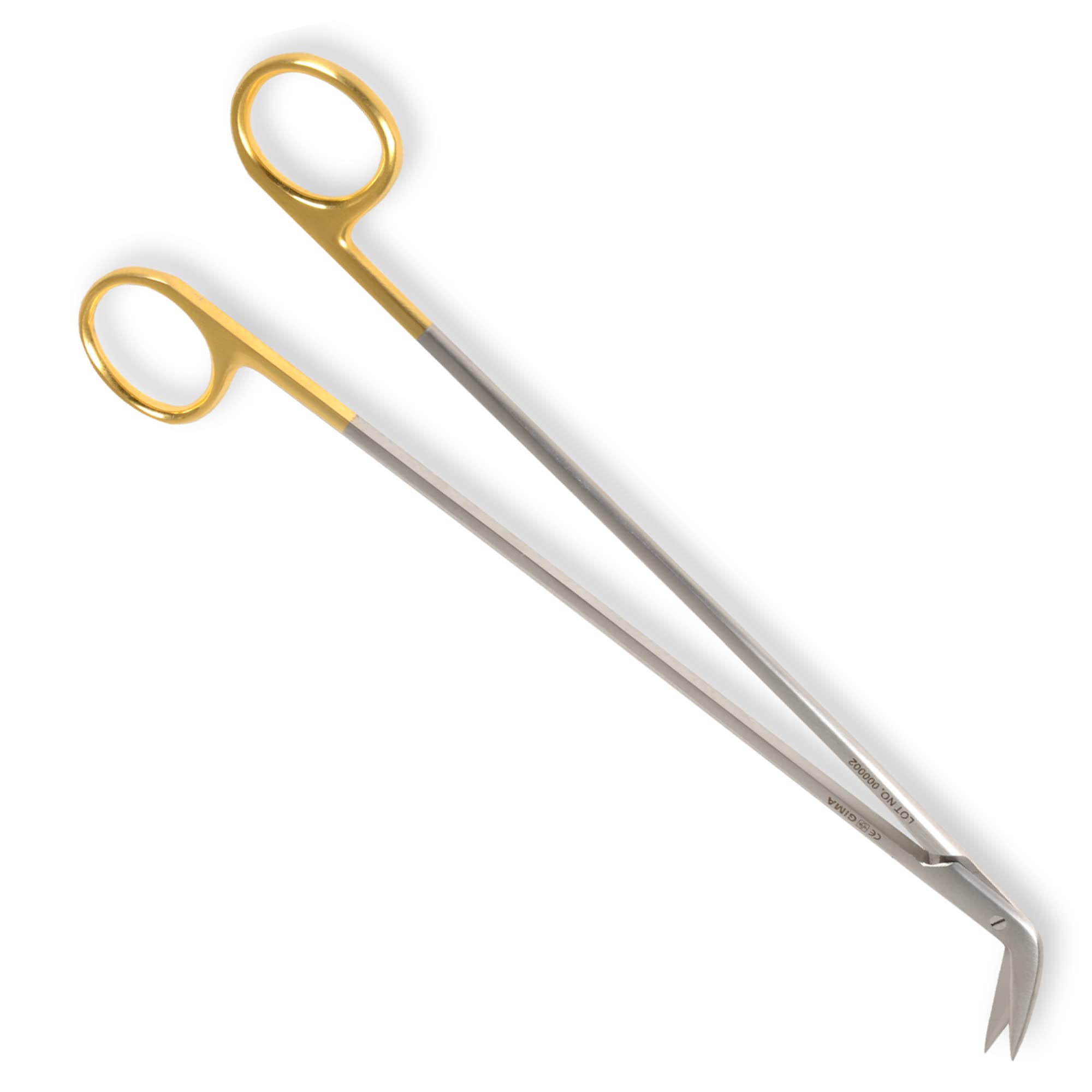 Gima - Forbici Debakey Potts Smith, Misura 23 cm ang. 60°, Carburo di Tungsteno e Acciaio Inox, Linea Gold, 1 pezzo