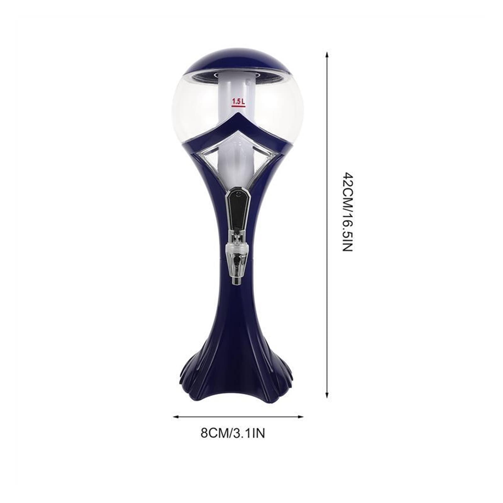 Dispensador de Torre de Cerveza 1.5L Bar Beer Tower Party Wine Beer Water Juice Dispensador de bebidas Tabletop Liquid Drinking Container Pourer Beer Tower Dispensador con grifo Torre Cerveza/Dispensa