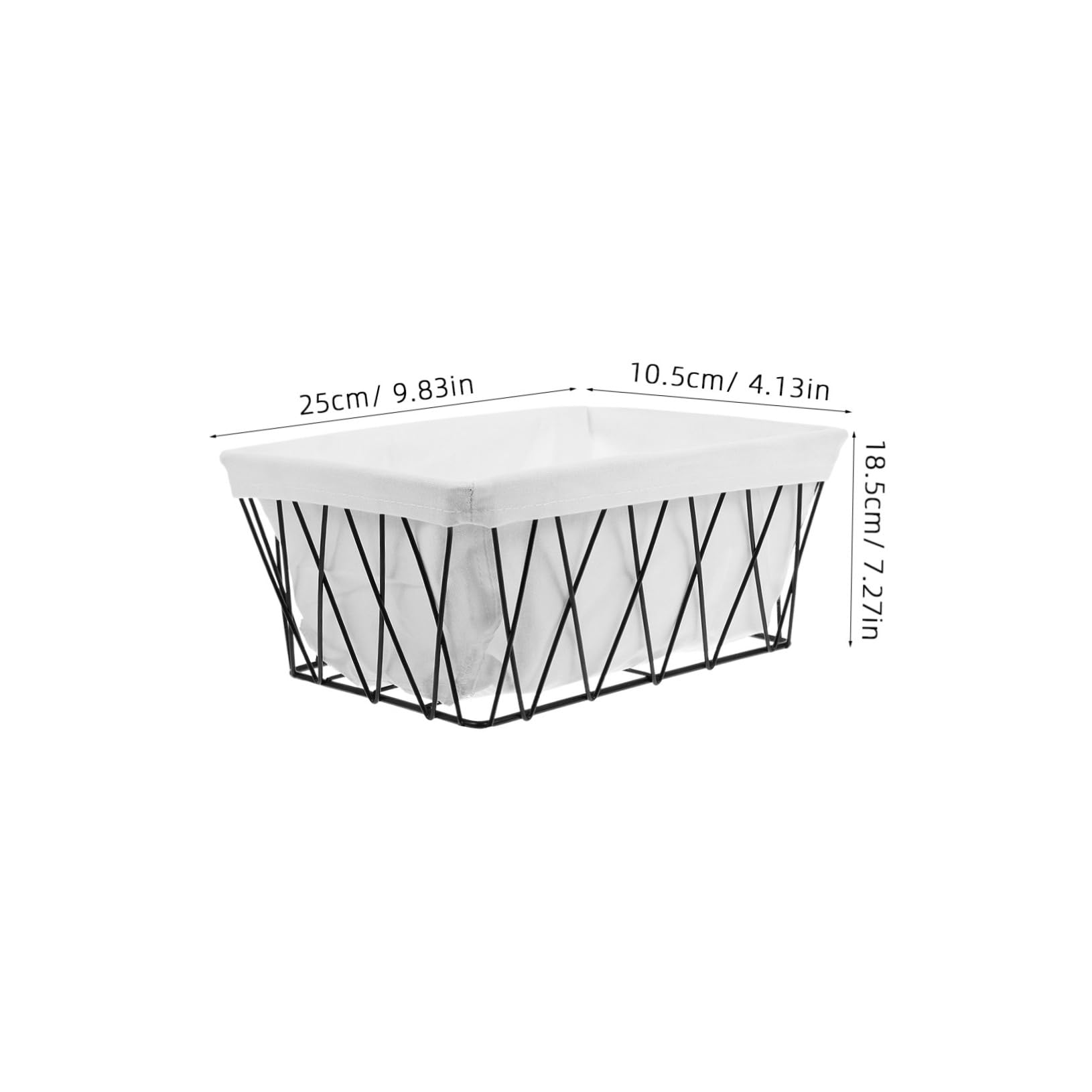 SOLUSTRE Metal Wire Storage Basket with Fabric Liner for Organizing Toiletries Office Supplies and Household Items Construction Versatile Design for Bathroom and Pantry Use