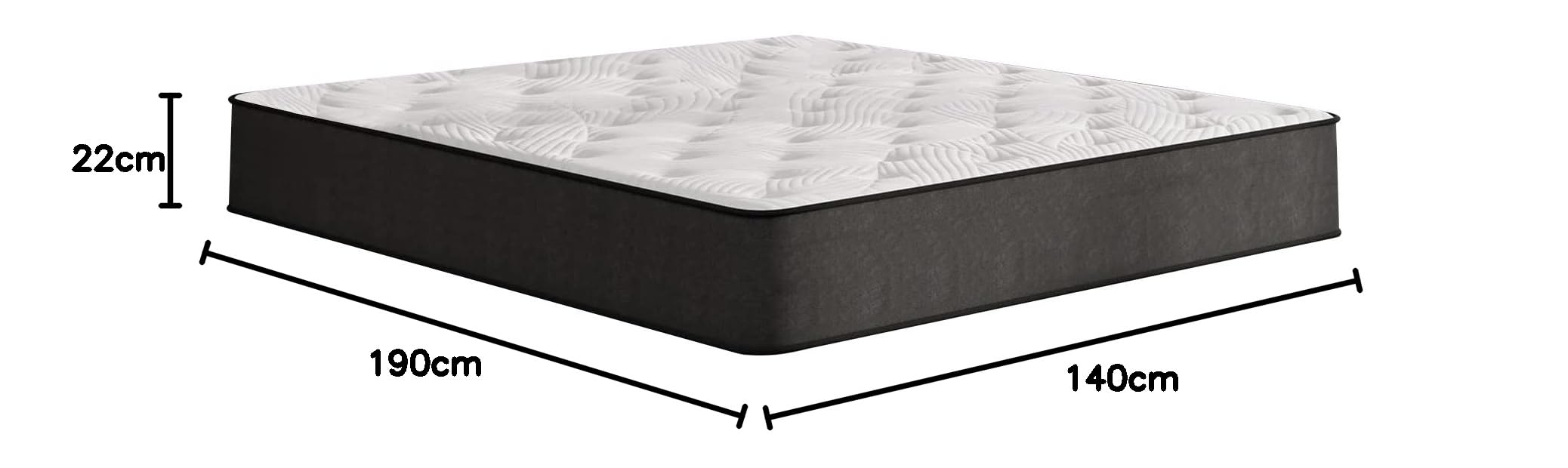IZTOSS Matelas 140x190 Épaisseur 22cm Mémoire de Forme 8 Zones de Confort Mousse Adaptative Blanc