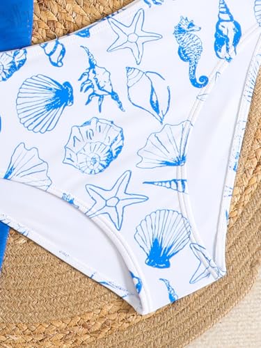 SEGT Girl's 3 Piece Striped Bikini Swimwear Cute Swimsuits Bathing Suit High Waisted with Cover Up Beach Skirt4