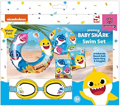 Baby Shark Swim set With Goggles, Beach Ball, Ring & Armbands
