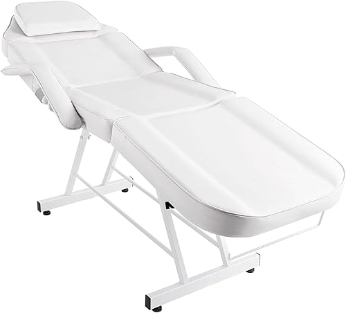 Miniatura 2 de Silla de tatuaje de 3 secciones, cama de masaje profesional ajustable, silla de cama de tatuaje con taburete de spa y gancho para toalla para