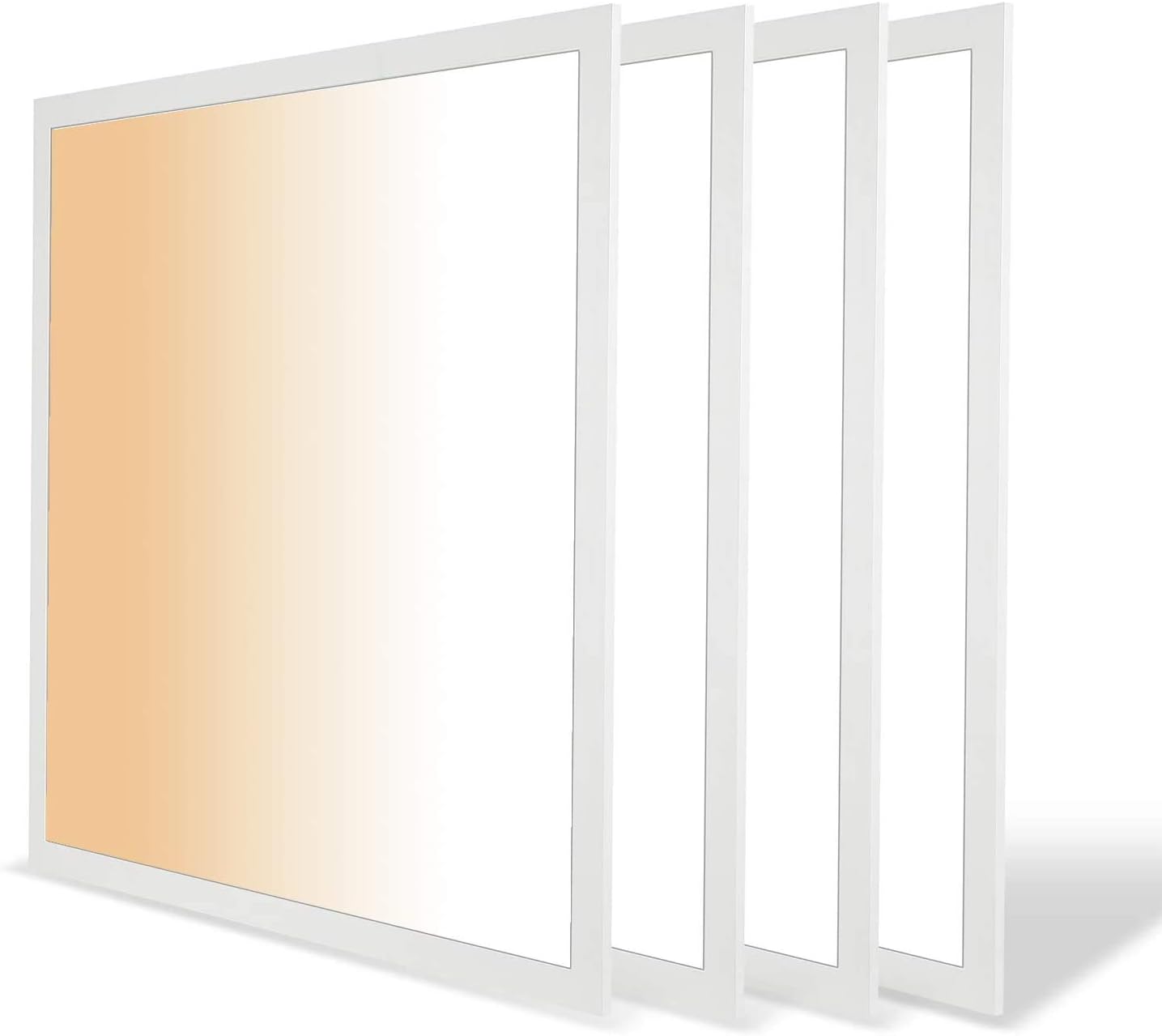 6 pack 2X2 LED Flat Panel Light with Emergency Battery Backup 90 mins 40W 3000K-4000K-5000K Selectable LED Drop Ceiling Lights Fixture 0-10v Dimmable Lay in LED Backlit Troffer Light, 100-277V