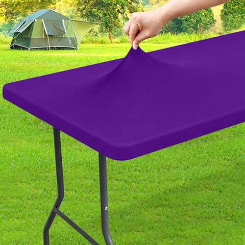 homing Purple Spandex Elastic Tablecloth for 4 Foot Rectangle Tables
