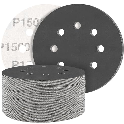 STEBRUAM 50PCS 125mm Dry Wet Sanding Discs 1500 Grit