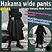 Life Palette Japanese Style Samurai Hakama Harem Pants Men Women Yoga Ninja Pants Black… One Size