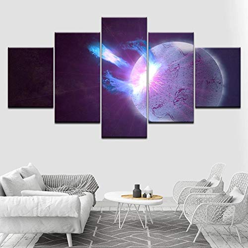 Tableau de terre 5 parties avec cadre pour habiller un grand mur vide
