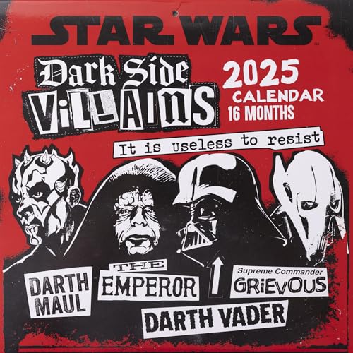 Star wars (villains) 2025 calendario 30 x 30 cm pyramid