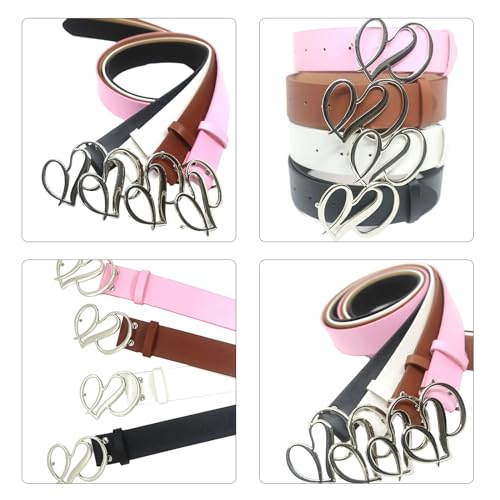 Fashionable PU Leather Belt With Heart Buckle Elegant Waist Belt Showcasing Your Charm Suitable For Various Occasion3