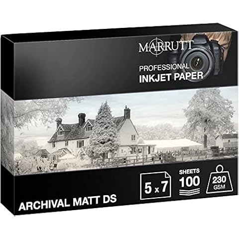Marrutt 230gsm Archival Matt Double Sided Inkjet Photo Paper (5" x 7" - 100 Sheets) Cover