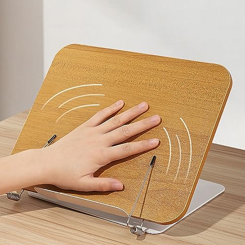 Support de lecture de bureau en bois marron au design minimaliste
