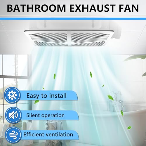 Ventilador de extracción para baño blanco, montaje en techo, 150-160 CFM, 1.2 sones, ducto de 6 pulgadas, ventilador de baño energéticamente eficiente miniatura 3