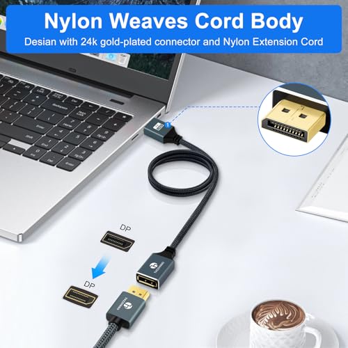 Thzzhnno DisplayPort Extension Cable 3.3FT, DisplayPort 1.2 Male to Female Cable, DP to DP Extended Cord for PC/Monitor/GPU, NVIDIA, More Passive by Thzzhnno - Used condition - Image 6