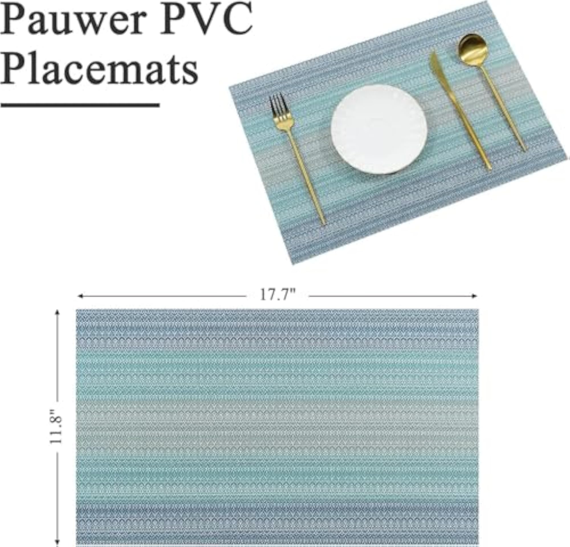 Washable PVC Placemats Set of 2 for Dining Table