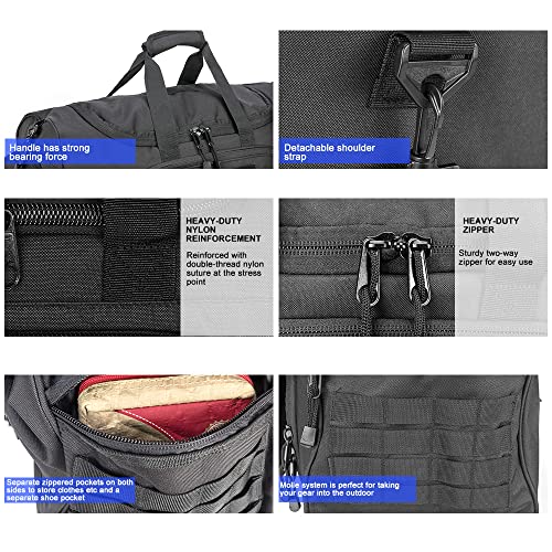 WolfWarriorX Gym Bag for Men Tactical Duffle Bag Military Travel Work Out Bags