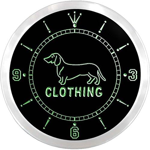 ADVPRO nc0668-b Dog Clothing Pet Shop Display Neon Sign LED Wall Clock