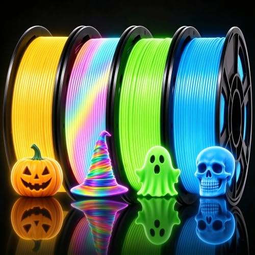 Filajoy3D Glow in the Dark 3D Printer Filament 1.75mm 3D Printing Filament 250g*4 Dimensional Accuracy +/- 0.03mm for Mo