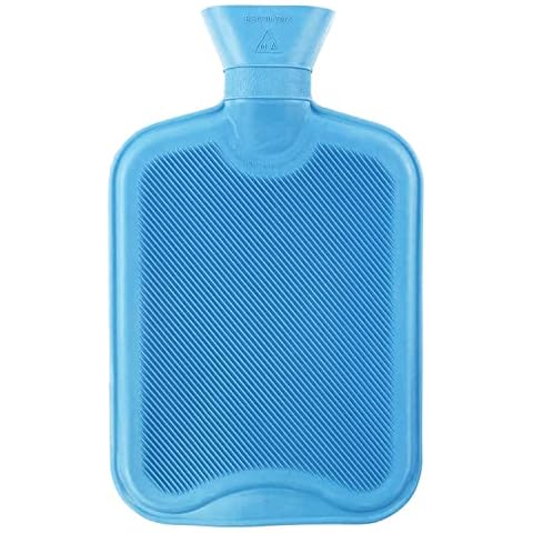 CeruleTree Hot Water Bottle, 2L Hot Water Bag for Pain Relief, Warm Water Bag for Neck, Shoulder, Hand and Feet Warm, Blue Cover