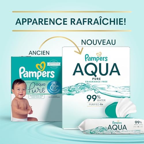 Pampers Aqua Pure Baby Wipes, 99% Water, Fragrance Free, 336 Baby Wipes Total (6X Flip-Top Packs) — view 12