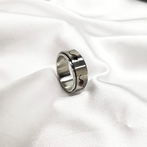 Miniatura 4 de Anillos giratorios de dinosaurio punk para mujeres y hombres, anillo de acero inoxidable hipoalergénico para aliviar el estrés, anillo de