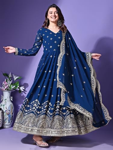 Image of Fashion Basket Faux Georgette Sequins Anarkali Dress for Women