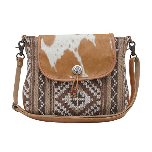 Myra Bag Western Canvas Crossbody Bag for Women - Cotton and Upcycled Leather Shoulder Messenger Bag Elisa