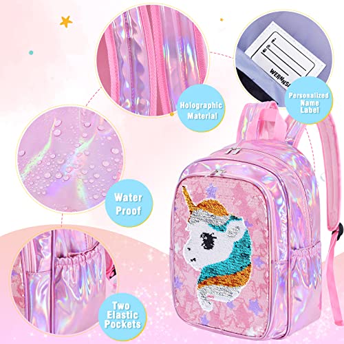 Mochila infantil - Mochila escolar brilhante para crianças e meninos, rosa, Lantejoulas Unicór 5 51SNL63U2VL