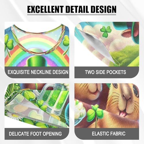 Capybaras St Patricks Coins Pajama Set Short Sleeve Pajamas Shorts Sets Cotton PJS 2 Piece Clothes Set 5Y4