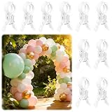 PUGPIU 10 Pack Balloon Arch Clips for Backdrop | Plastic Transparent Spring Clamps | 3.5 Inch Heavy Duty Clip for Backdrop Stand | Birthday Wedding Decoration | Photography Studio | Crafts | Clothing