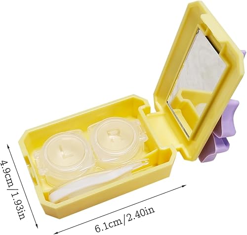 Miniatura 6 de AGLOO Bonita funda para lentes de contacto con lazo, estuche de contacto de tamaño de viaje, organizador portátil diario de lentes de contacto con