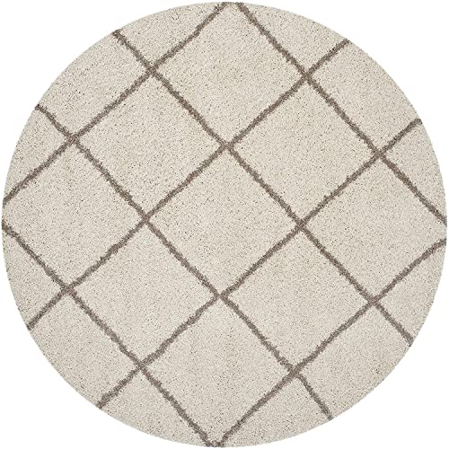 Image of Handwoven Microfibre 3D Rug for Living Room (Ivory & Beige, 4 X 4 Feet (Round), Microfibre)