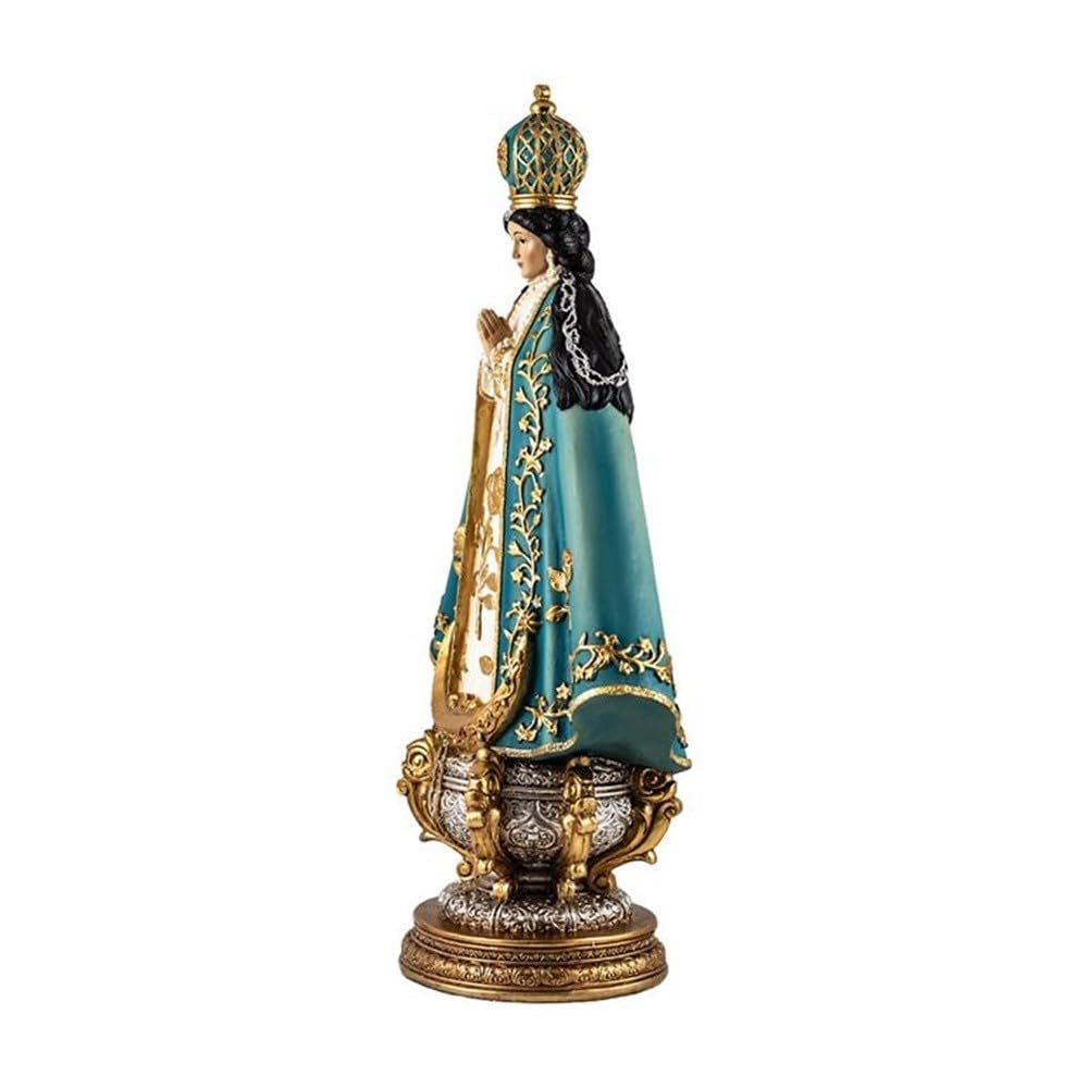 Virgen San Juan de los Lagos Figura 30 cm. Escultura México Resina peana Media Luna