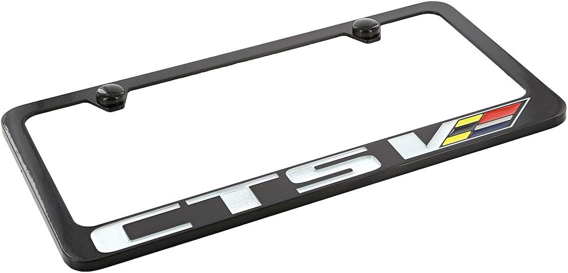 Cadillac CTS-V Black Coated Metal License Plate Frame Holder