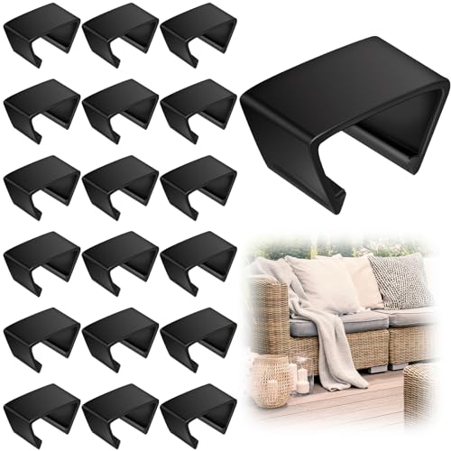 Blulu 20 Pieces Patio Furniture Clips Outdoor Furniture Sofa Clips 2.4 D x 1.4 W x 1.22 H Rattan Clamps Wicker Chair Fasteners Connect The Sectional or Module Couch