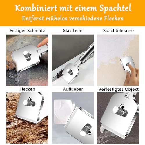 Ceranfeldschaber Ersatzklingen, 43mm, 48 Stück Doppelseitige Schaberklingen, Klingen für Ceranfeldschaber, Ceranfeldschaber Klingen, Ersatzklingen mit drei Löchern Für Glasschaber und Kochfeld Schaber