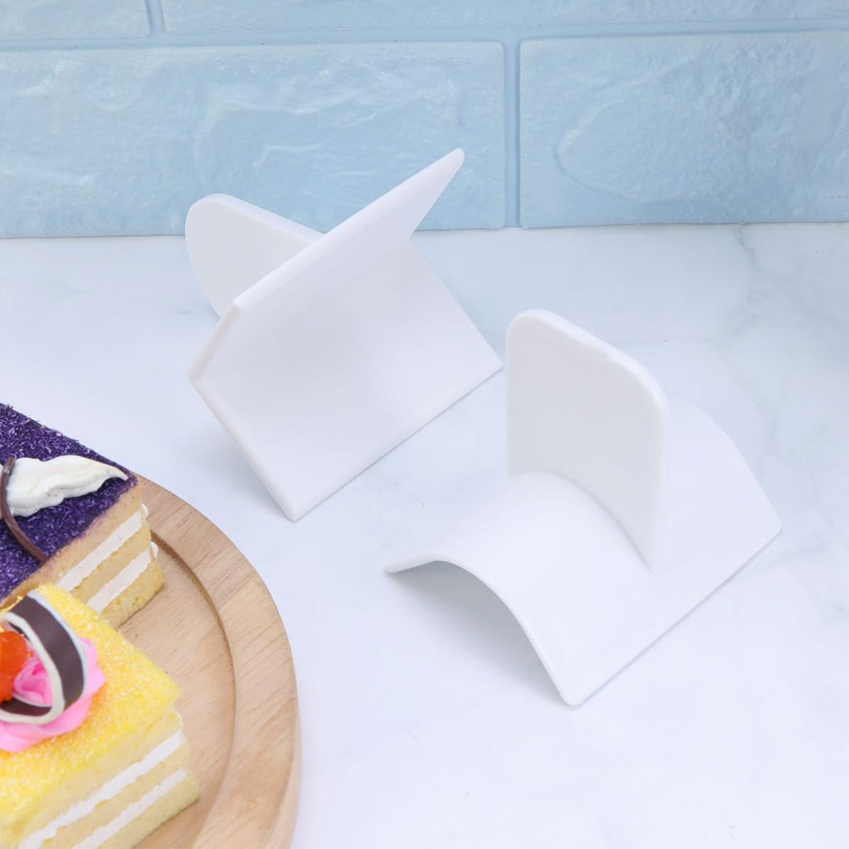White Fondant Smoother Cake Scraper Set, Plastic 6pcs for Home Shop image 4