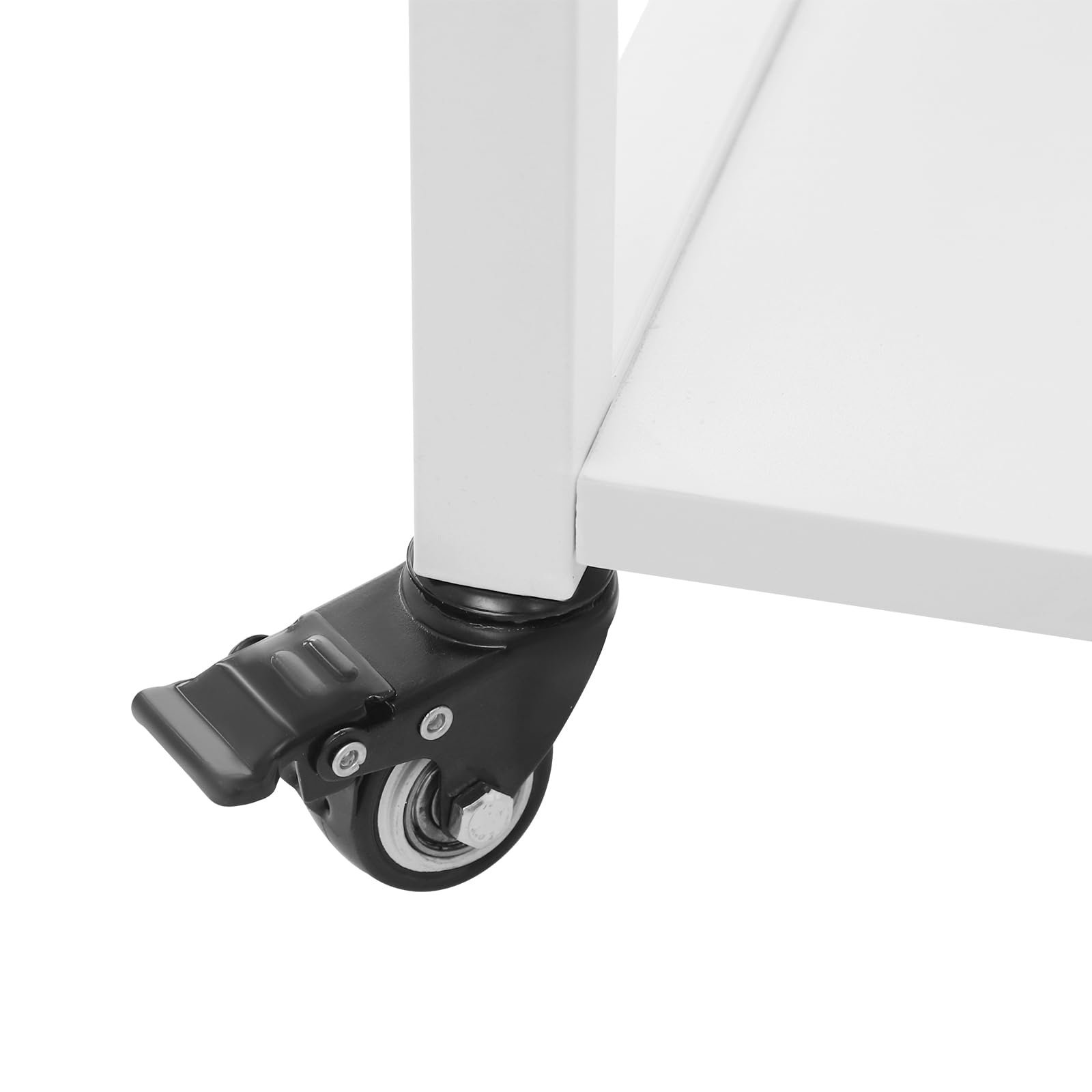 Tavolo per stampante a 3 livelli con ruote universali, 50 x 40 x 74,5 cm, in metallo, oltre 80 kg, per uffici domestici, uffici aziendali, sale di studio, spazi di stampa