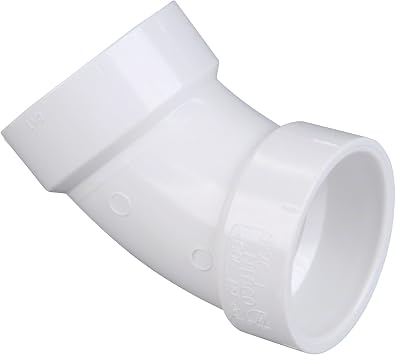 NIBCO - K04270C C4806 4 HXH 45 ELBOW PVC, White, 4" C48064