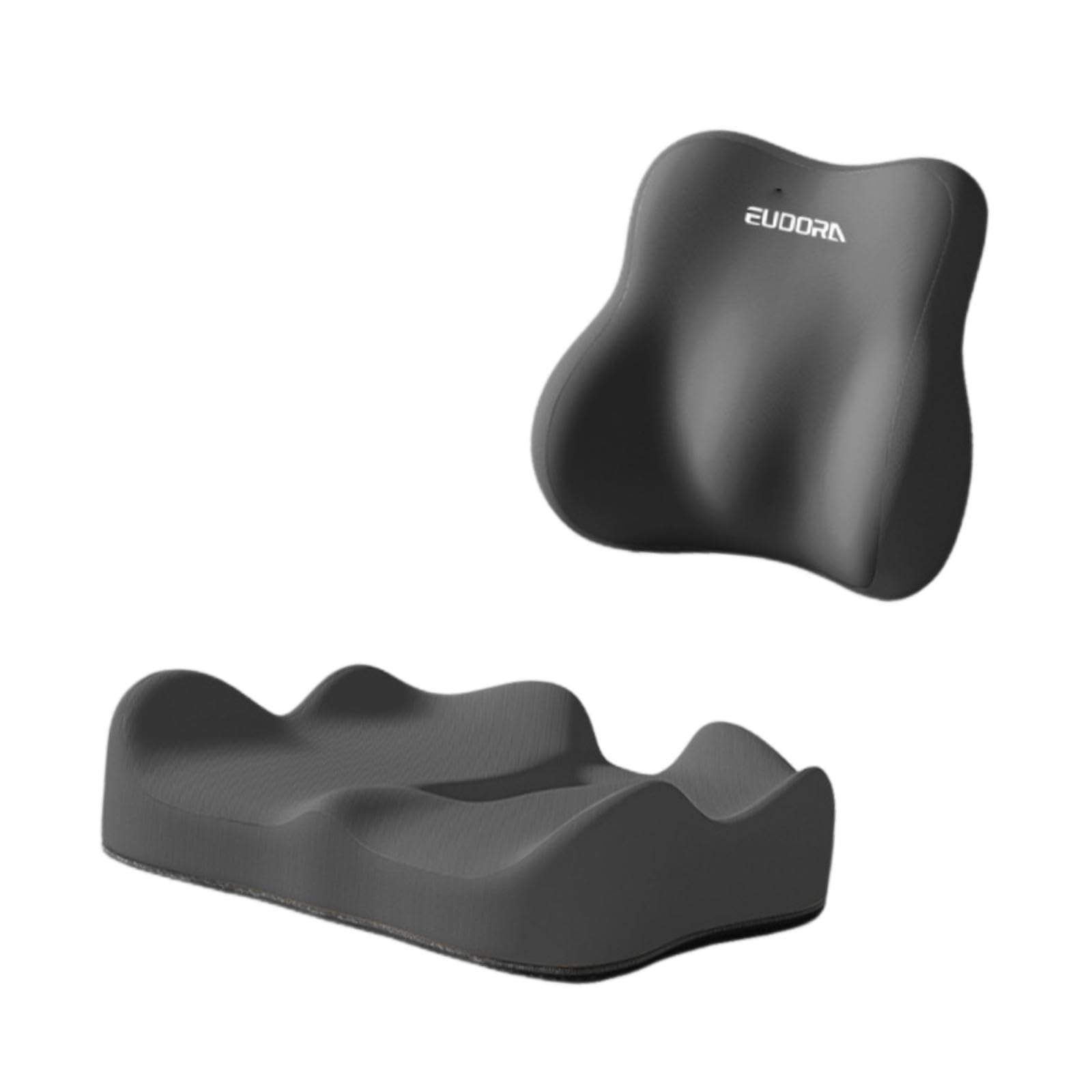 Cuscino di Supporto Lombare, Cuscino per Seduta Pratico, Traspirante, Portatile, in Memory Foam, Ergonomico per Letto E Divano, Nero
