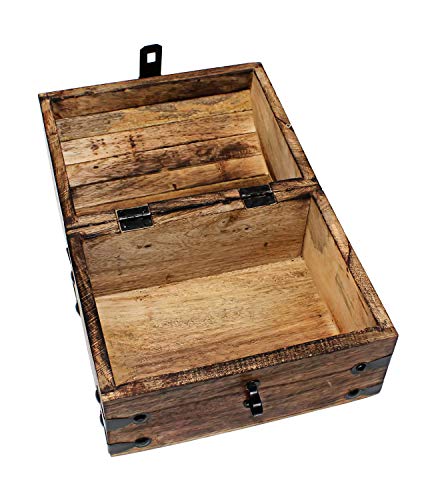 Nautical Cove Treasure Chest Keepsake and Jewelry Box Wood - Toy Treasure Box Large (8x6x6)