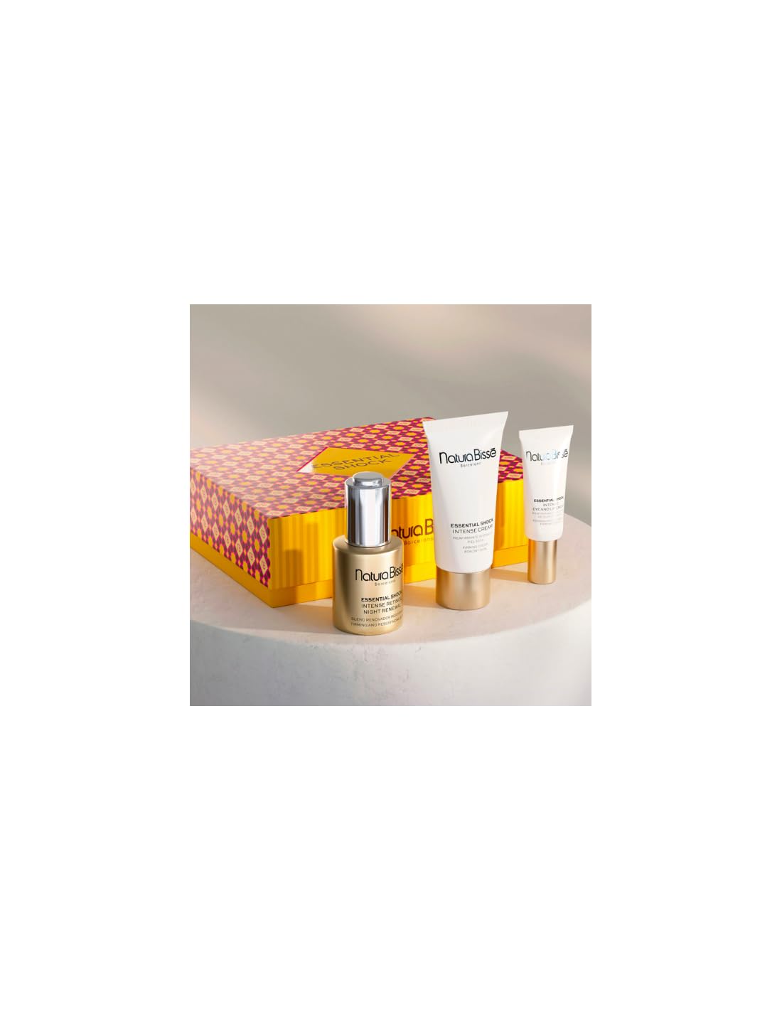 Natura Bissé Essential Shock Set | Set Reafirmante para la Piel. Incluye Sérum Retinol Night Renewal 30 ml, Crema Essential Shock Intense 50 ml y Contorno Ojos y Labios Essential Shock 15 ml