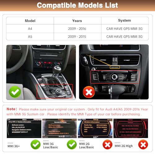 Radio para Auto con Pantalla 12.3 Pulgadas para Audi A4 A5 2009-2015 miniatura 2