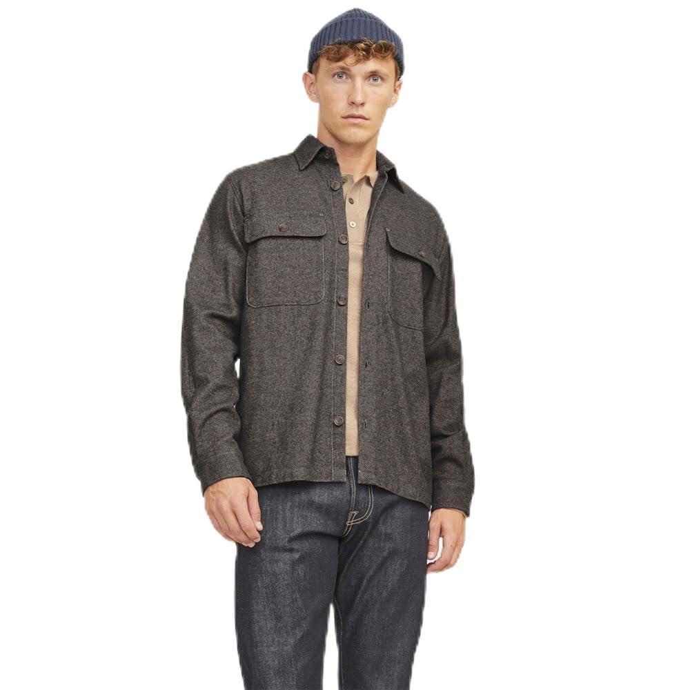 JACK & JONES Herren Jprraymond Melange Solid Overshirt Ls Sn Hemdjacke