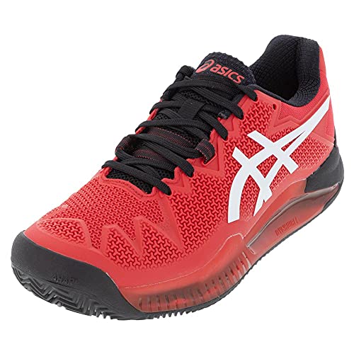 ASICS Men's Gel-Resolution 8 Clay Tennis Shoes, 12.5, Electric RED/White